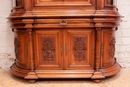 Renaissance style Display/secretary desk cabinet in Walnut, France 19th century