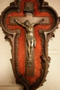 style Christ  in spelter and walnut, France 19th century