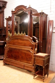 top quality 3 pc Louis XVI bedroom in mahogany and bronze