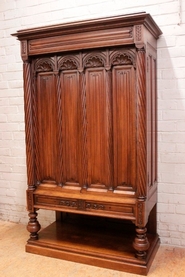Top quality gothic style cabinet in walnut