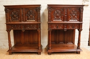 two oak renaissance cabinets