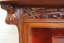 Art Nouveau style Display cabinet in Walnut, Belgium 1900