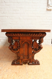 Walnut figural renaissance table