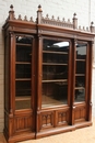 Gothic style Bookcase & matching desk in Walnut, France 19th century