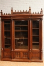 Gothic style Bookcase & matching desk in Walnut, France 19th century