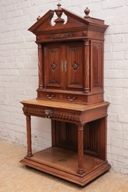 Walnut gothic cabinet stamped by the maker