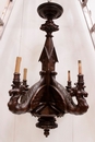 Walnut gothic chandelier