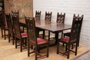 Gothic style Table & chairs in Walnut, France 19th century