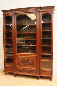 Walnut Henri II bookcase