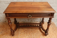 Walnut Henri II desk table