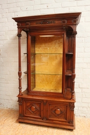 Walnut Henri II Display cabinet