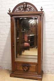 Walnut Henri II display cabinet