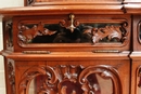 Louis XV style Display cabinet in Walnut, Belgium 19th century