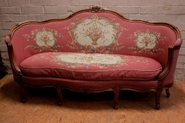 Walnut Louis XV needlepoint sofa