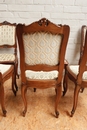 Louis XV style Chairs and table in Walnut, Belgium 1900