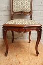 Louis XV style Chairs and table in Walnut, Belgium 1900