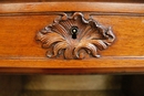 Louis XV style Secretary desk in Walnut and marble, France 19th century