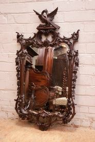 Walnut Louis XV style mirror 