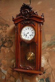 Walnut Louis XV wall clock