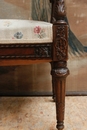 Louis XVI style Bench and stool in Walnut, France 19th century