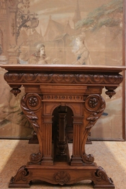 Walnut renaissance center table