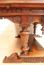 Renaissance style Table in Walnut signed by the maker, France 19th century
