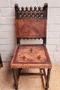 Gothic style Table and chairs in Walnut, France 19th century