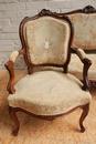 Louis XV style Seats in Walnut, France 19th century