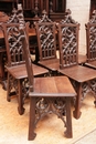 Gothic style Dinning set in Oak, France 19th century