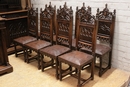 Gothic style Dinning set in Walnut, France 19th century