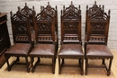 Gothic style Dinning set in Walnut, France 19th century