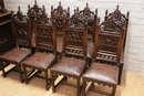 Gothic style Dinning set in Walnut, France 19th century