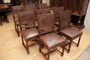 Renaissance style Dinning set in Walnut, France 19th century