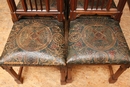 Renaissance/Gothic style Dinning set in Walnut, France 19th century