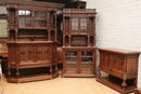 Renaissance/Gothic style Dinning set in Walnut, France 19th century