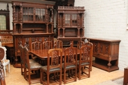 14pc Walnut renaissance/gothic dinning set