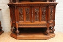Renaissance/Gothic style Dinning set in Walnut, France 19th century