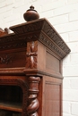 Barly twist oak 2 door hunt bookcase, France 19th century