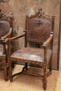 Gothic style Arm chairs in Walnut, France 19th century