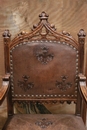 Gothic style Arm chairs in Walnut, France 19th century