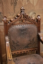 Gothic style Arm chairs in Walnut, France 19th century