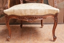 Louis XV style Arm chairs in Walnut, France 19th century