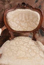 Louis XV style Arm chairs in Walnut, France 19th century