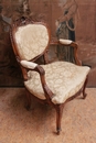 Louis XV style Arm chairs in Walnut, France 19th century