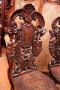 Renaissance style Chairs in Walnut, italie 19th century