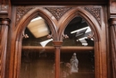 Gothic style Bookcase in Walnut, France 19th century