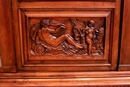 Renaissance style Bookcase in Walnut, France 19th century