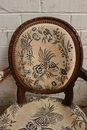 Louis XVI style Arm chairs in Walnut, France 19th century