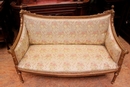 Louis XVI style Sofa set in gilt wood, France 1900