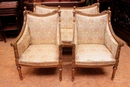 Louis XVI style Sofa set in gilt wood, France 1900